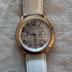 Michael Kors Gold and White Men's Watch